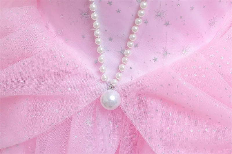 Rosa Prinzessinnen-Kleid mit Sternenmuster