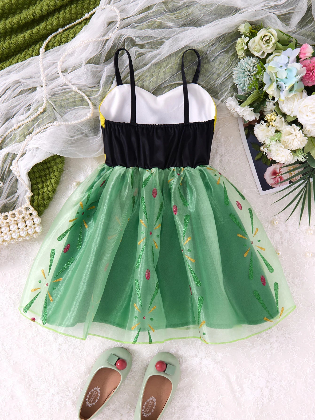 Green Princess Girls’ Dress