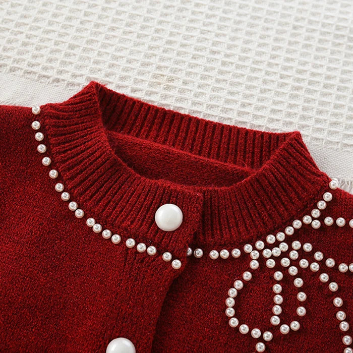 Set lavorato a maglia scintillante per le feste per ragazze