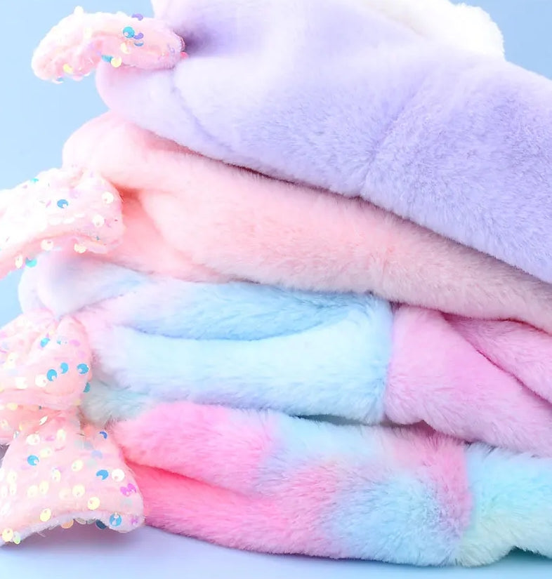 Lavender Ice Princess Plush Winter Hat for Kids