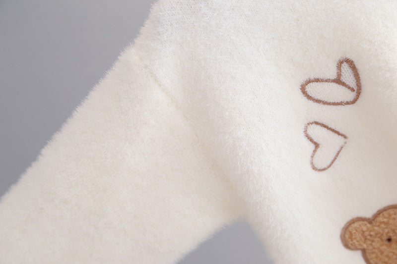 Maglione lavorato a maglia con toppa Teddy