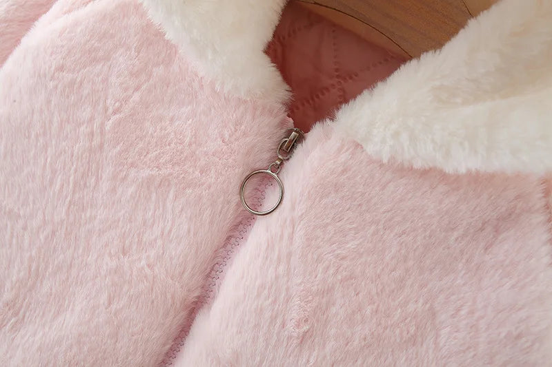 Baby Fluffy Bunny Ear Coat