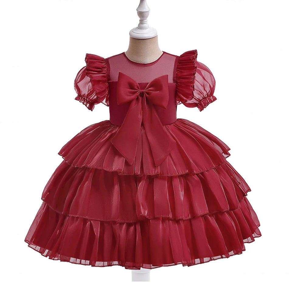 Holiday Ruffle Bow Dress