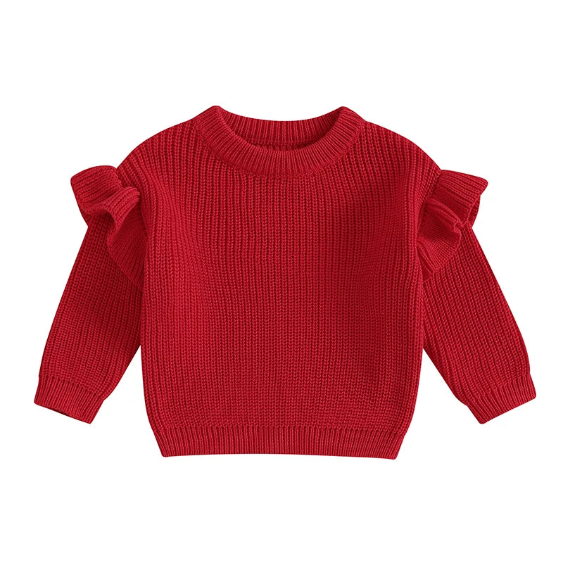 Ruffle Hug Knit Sweater Sweetness
