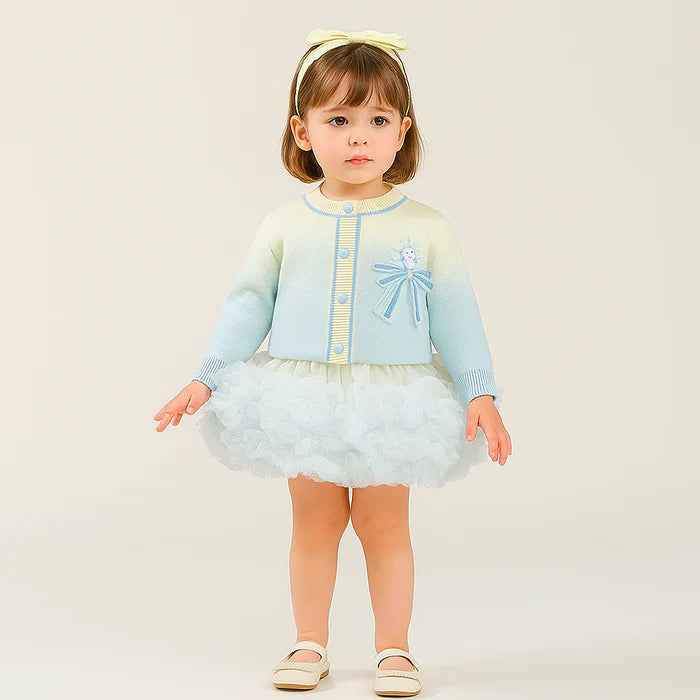 Ice Princess Outfit for Girls – Tulle Tutu Skirt & Knitted Top