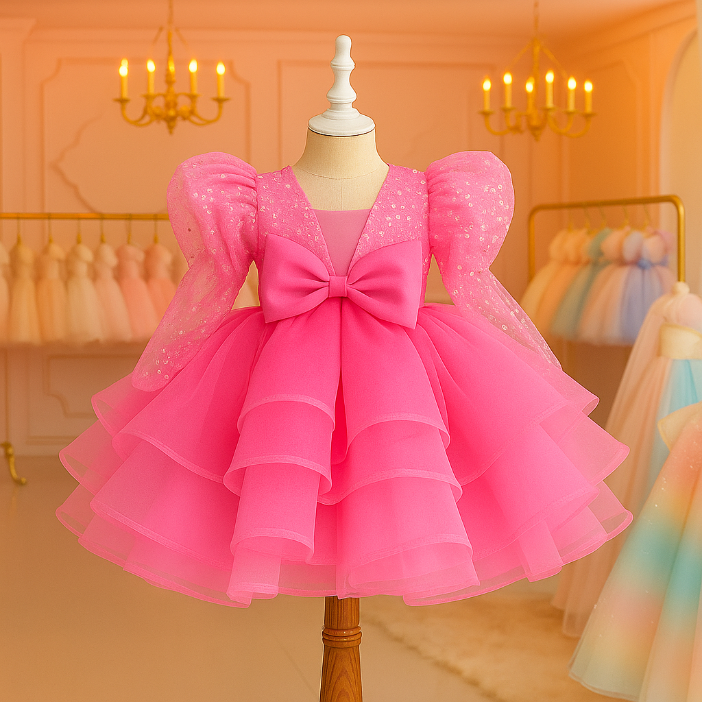 Rosa glamouröses Partykleid aus Tüll