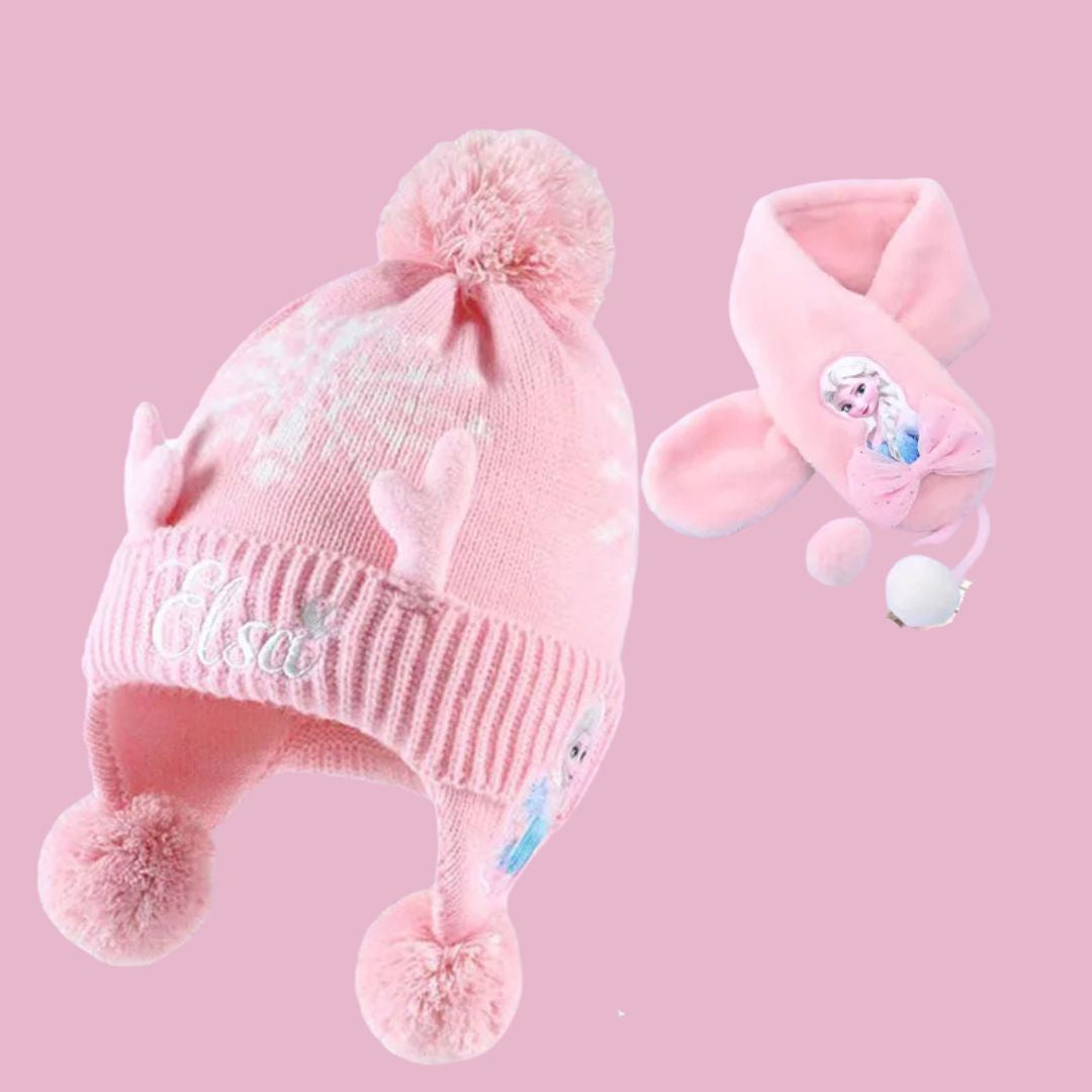 Pink Ice Princess Winter Hat, Scarf & Gloves Set