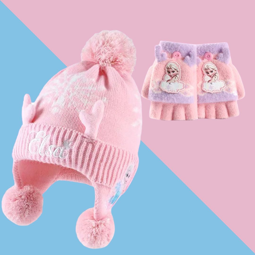 Pink Ice Princess Winter Hat, Scarf & Gloves Set