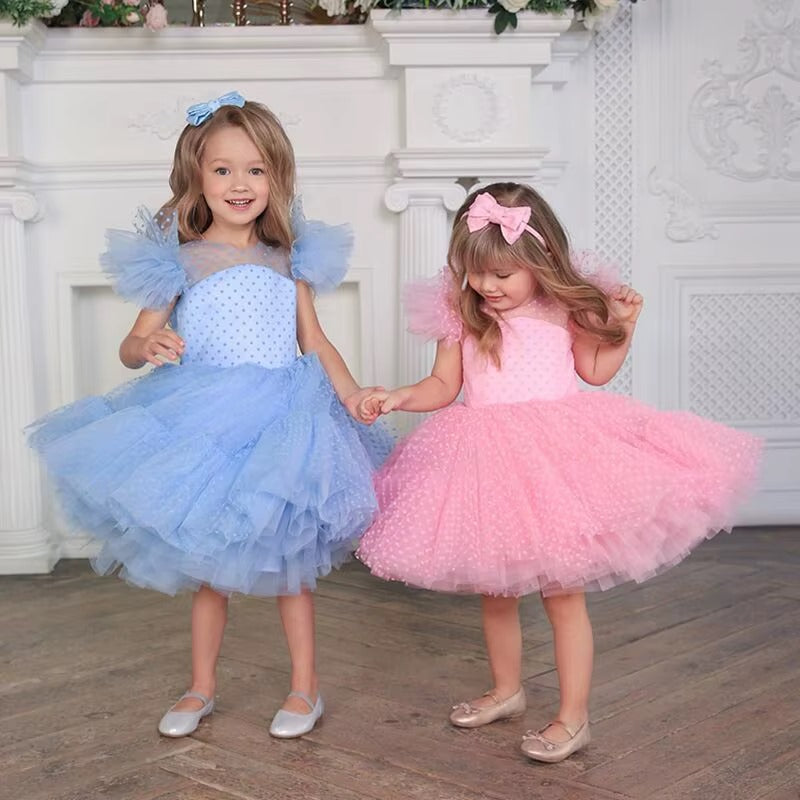 Vestido de fiesta infantil de tul – Colores