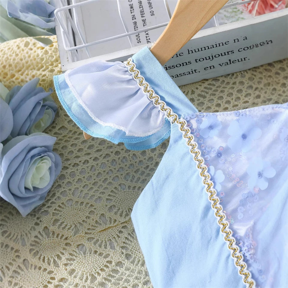 Sky Blue Princess Dress for Girls