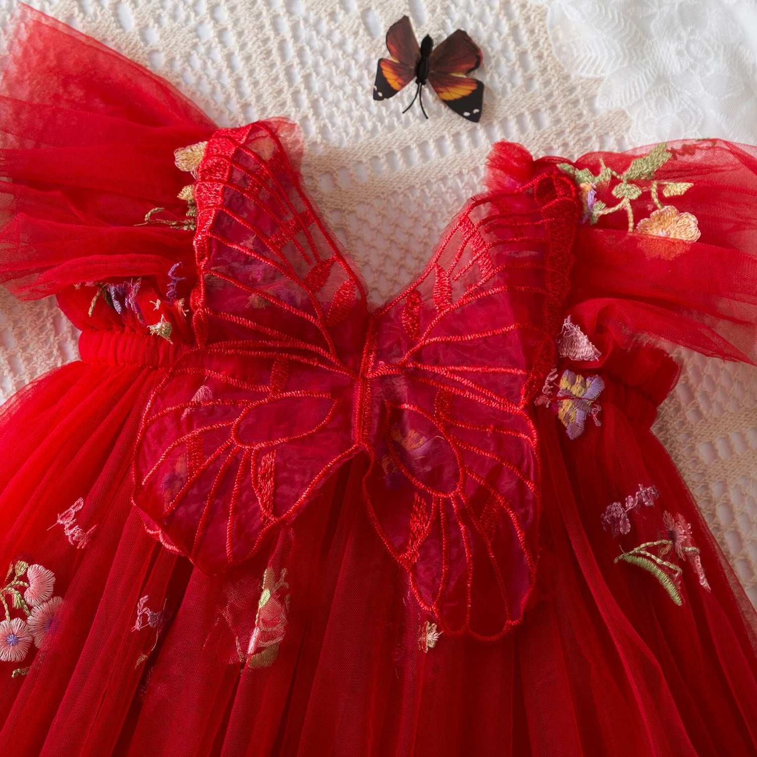 Red Butterfly Garden Dress