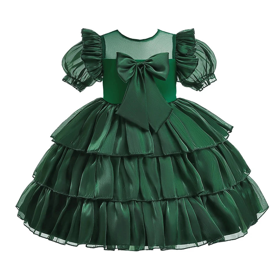 Holiday Ruffle Bow Dress