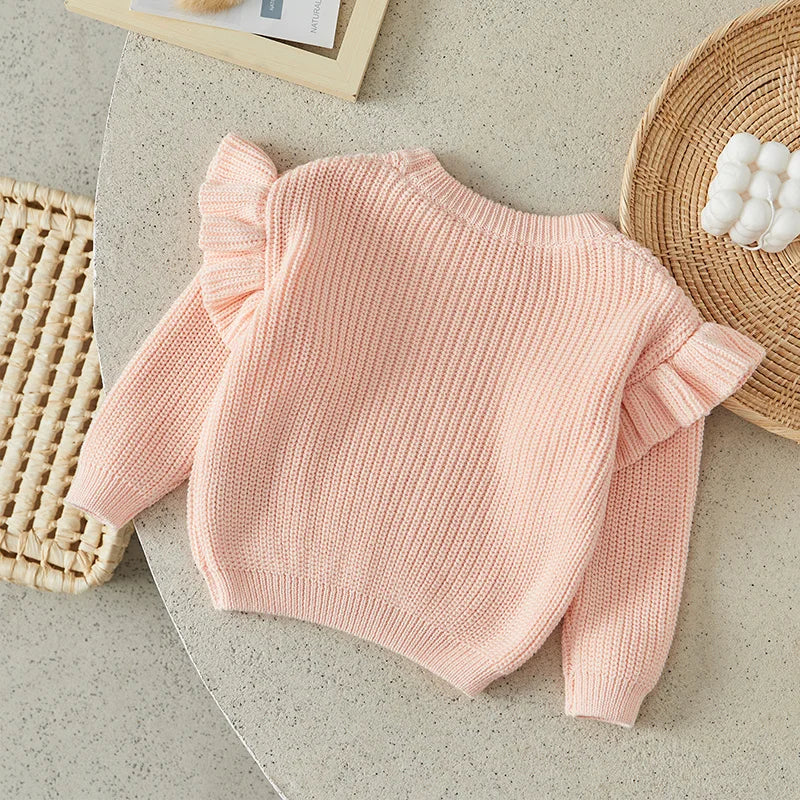 Ruffle Hug Knit Sweater Sweetness