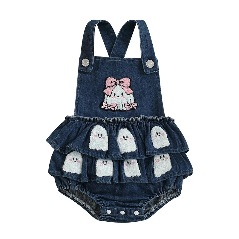 π Boo Baby Halloween Denim Romper