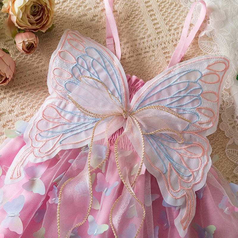 Girls’ Pastel Butterfly Princess Dress