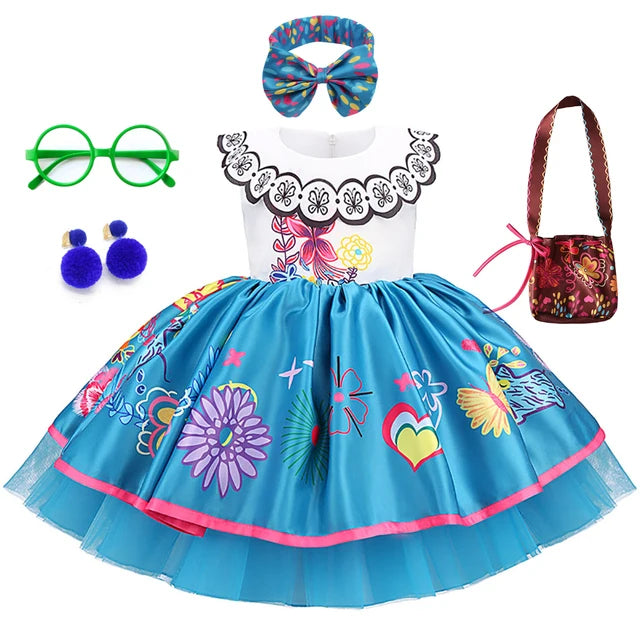 Girls’ Colorful Costume Dress with Accessories