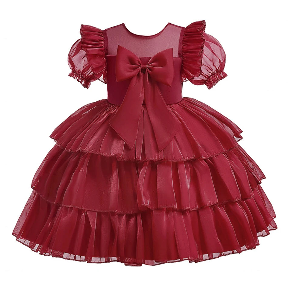 Holiday Ruffle Bow Dress