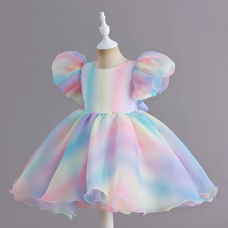 Vestido de fiesta arcoíris para niños