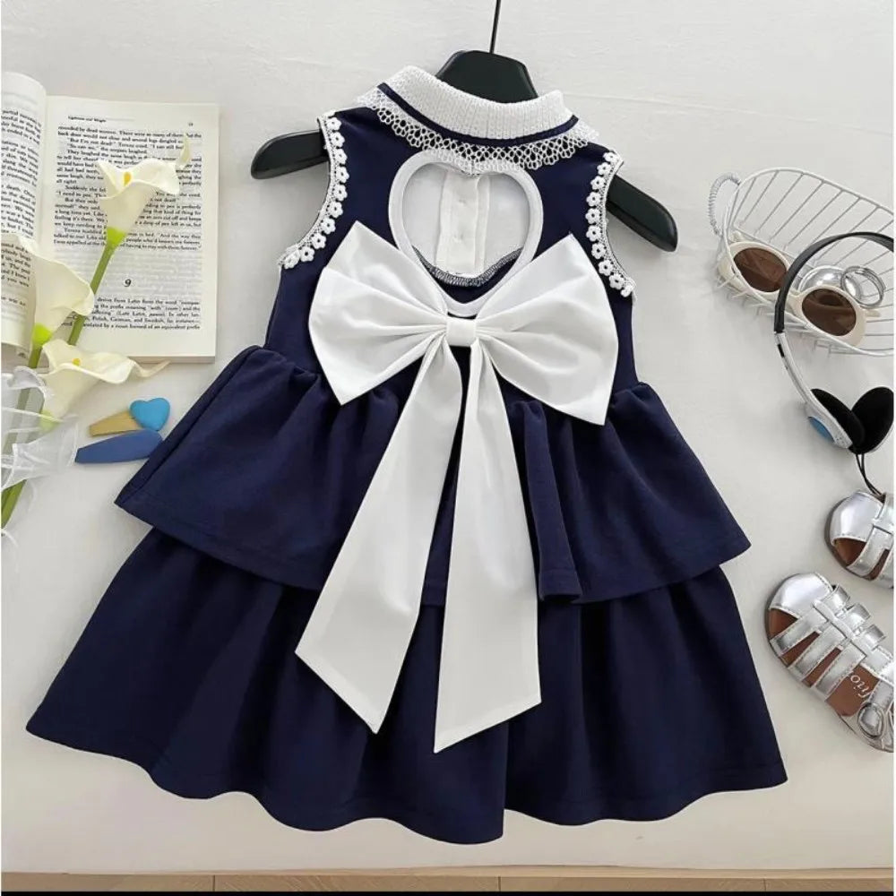 Navy & White Princess Dress