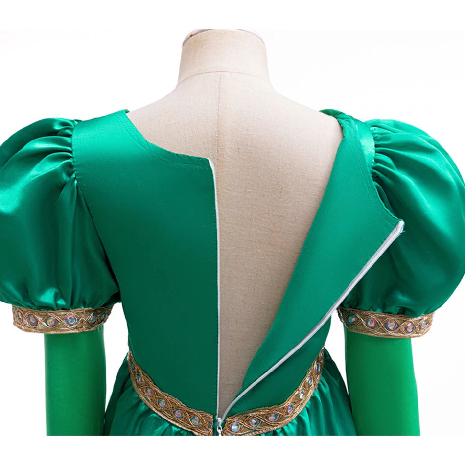 Disfraz de princesa del bosque verde con accesorios