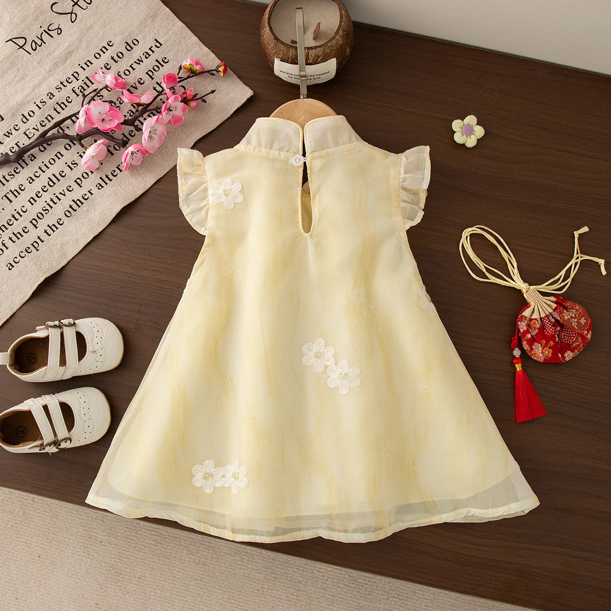 Golden Blossom Oriental Girls' Dress