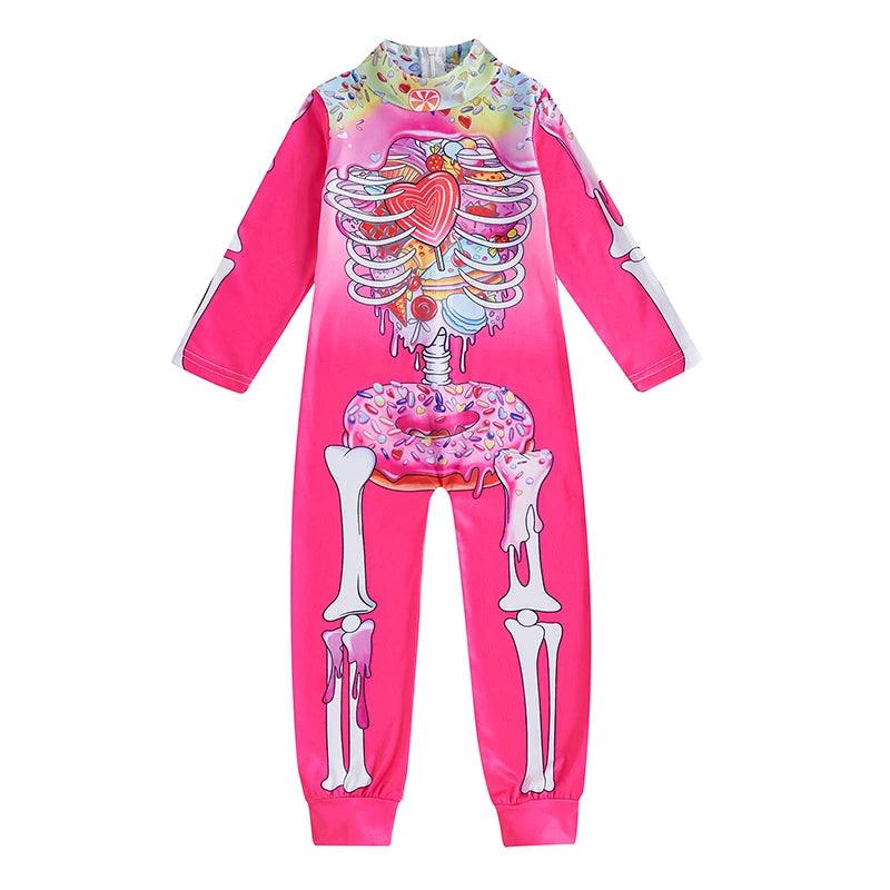 Colorful Skeleton Jumpsuit for Kids