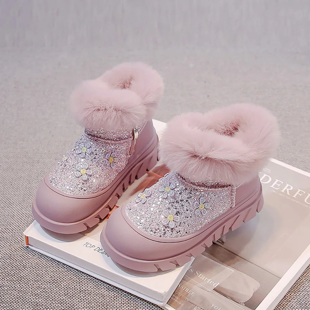 Glitter Blossom Winter Boots