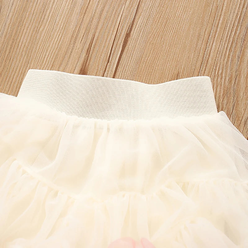 Eisprinzessinnen-Outfit für Mädchen – Tüll-Tutu-Rock & Strickoberteil