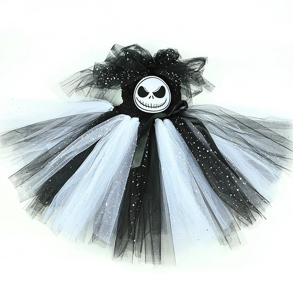 Spooky Skeleton Tutu Costume Dress for Girls