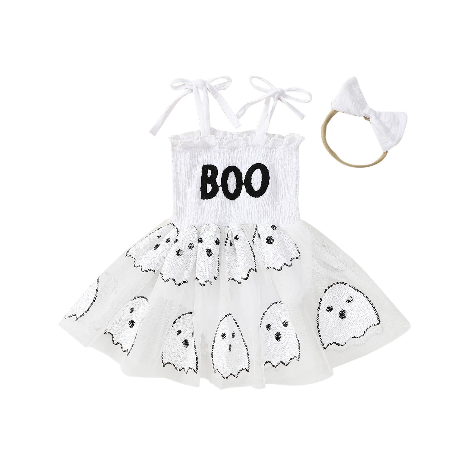 BOO Baby Girl Halloween Romper – Ghost Tutu Edition