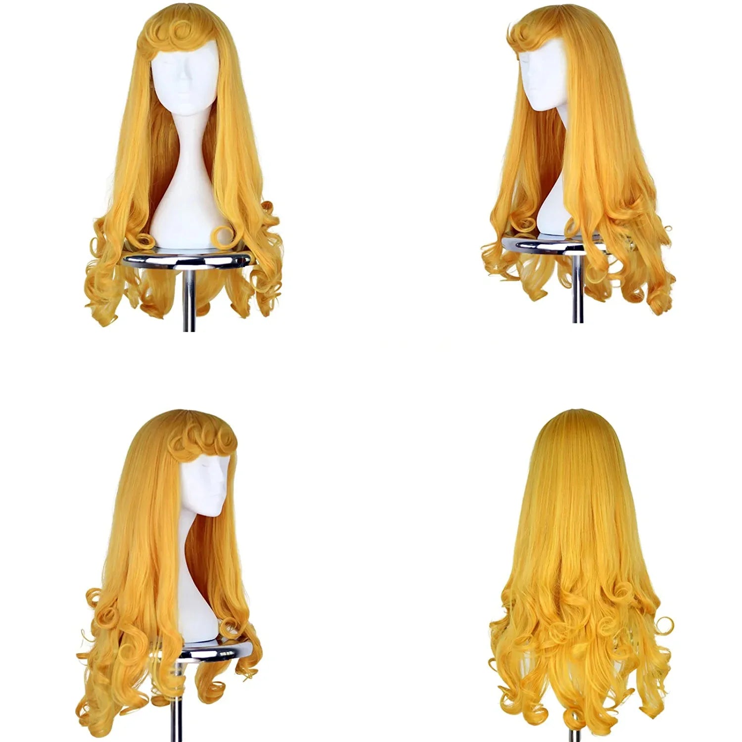 Conjunto de accesorios de Princesa Durmiente: Peluca rubia larga, corona, varita y guantes