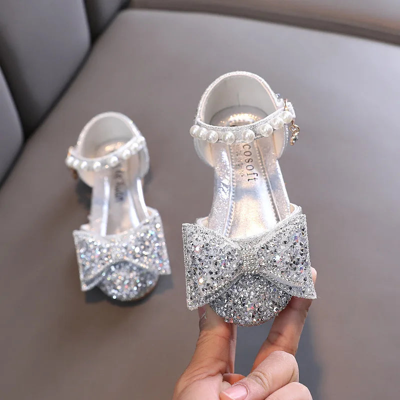 Girls' Party Shoes with Sparkly Bow
