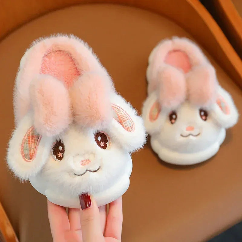 Fluffy Bunny Slippers with Bow