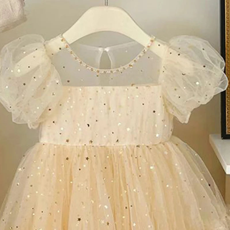 Champagne Stardust Tulle Dress