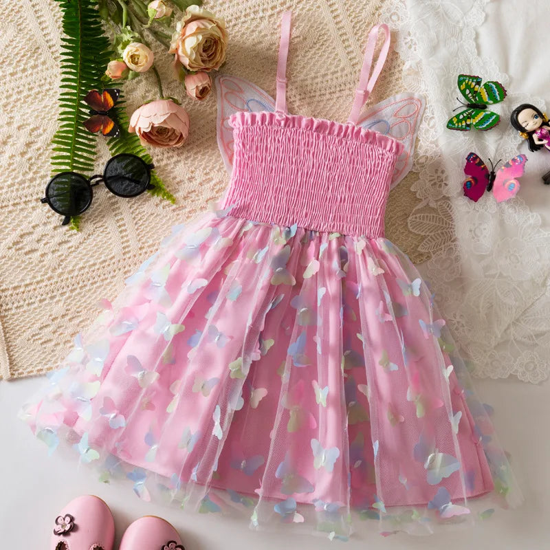 Girls’ Pastel Butterfly Princess Dress