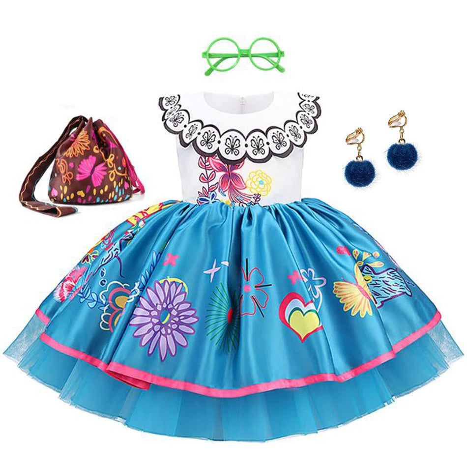 Girls’ Colorful Costume Dress with Accessories