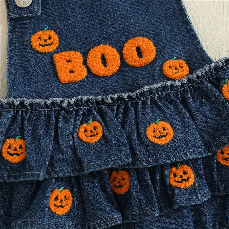 π Boo Baby Halloween Denim Romper