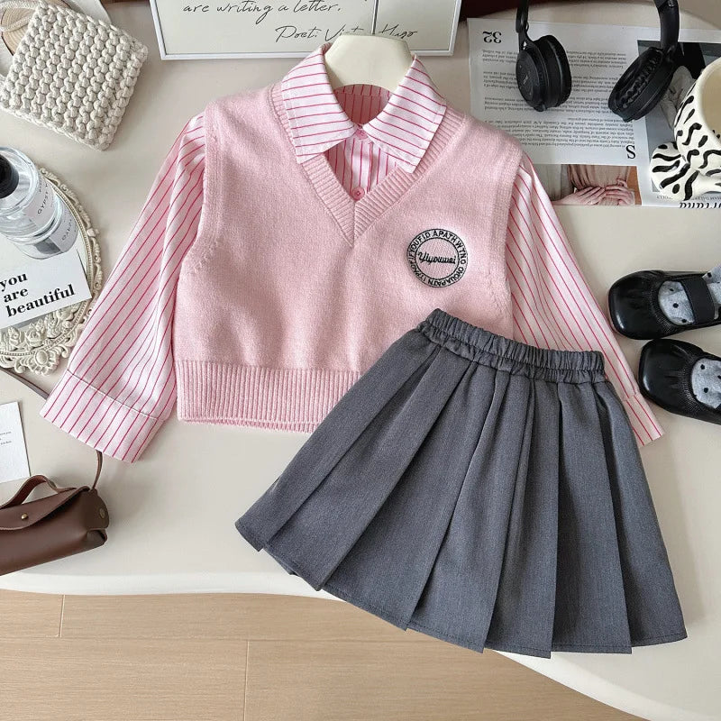 Preppy Style 3-Piece Set for Girls