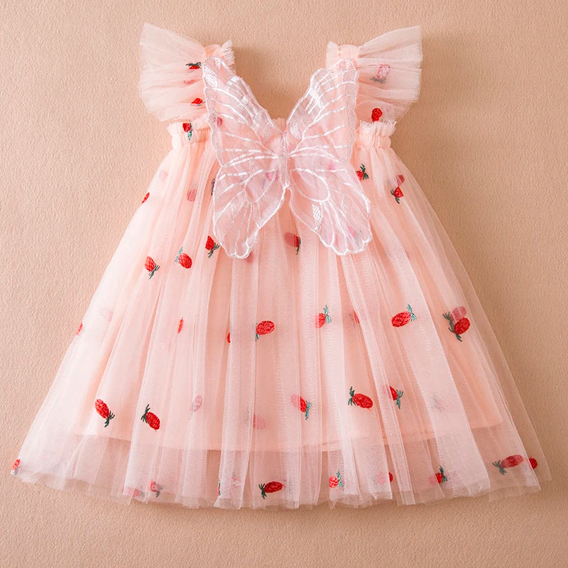 Strawberries Tulle Kids' Dress Fairy Collection Magic Tree Kids Strawberries Tulle Kids' Dress Fairy Collection Magic Tree Kids