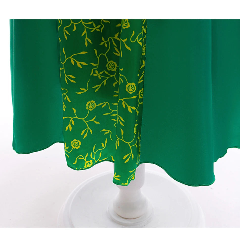 Disfraz de princesa del bosque verde con accesorios