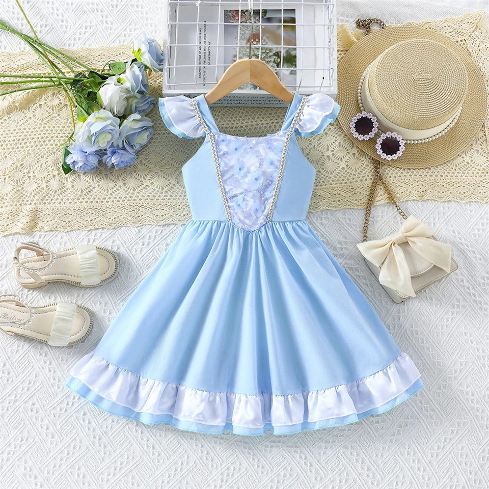 Sky Blue Princess Dress for Girls