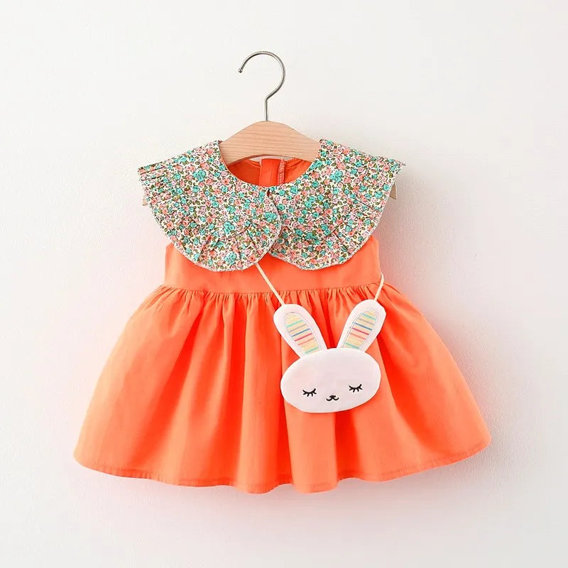 Bunny Girls’ Dress Coral Bloom