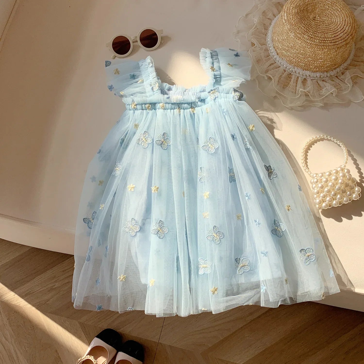 Girls’ Butterfly Tulle Princess Dress