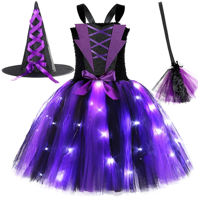 Light Up Witch Costume Dress for Girls