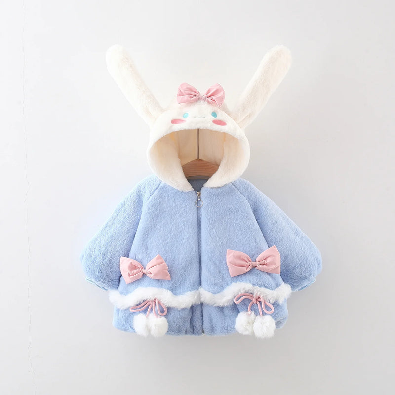 Baby Fluffy Bunny Ear Coat