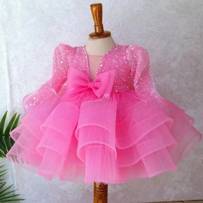 Rosa glamouröses Partykleid aus Tüll