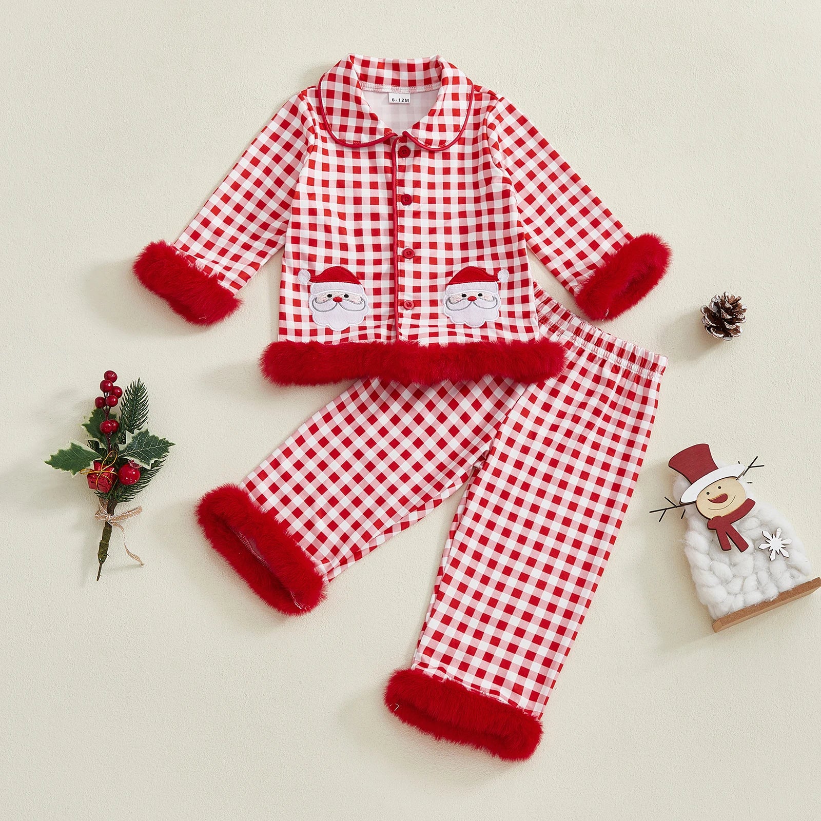 Santa Plaid Kids Pajamas