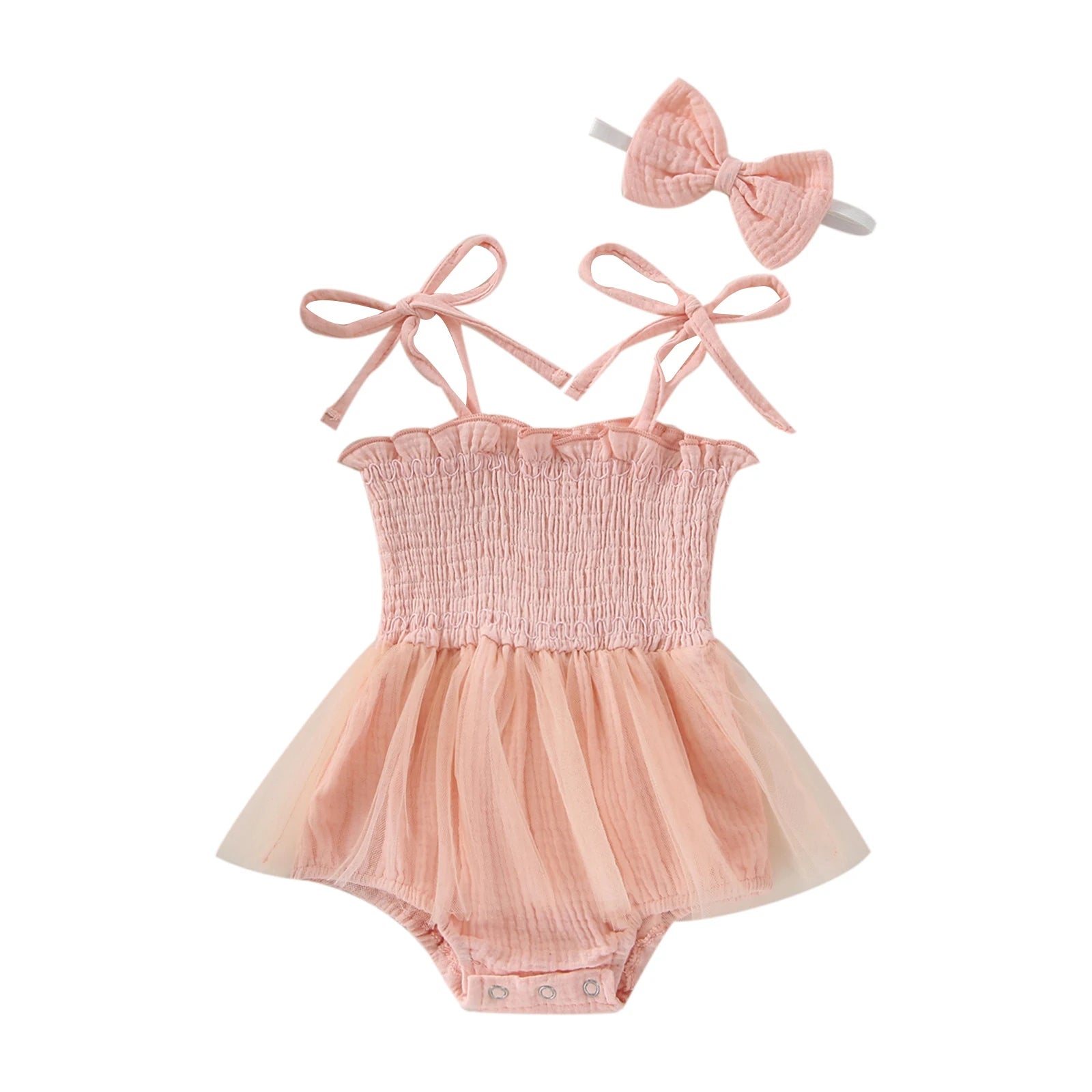 Conjunto de mameluco de bebé de tul princesa