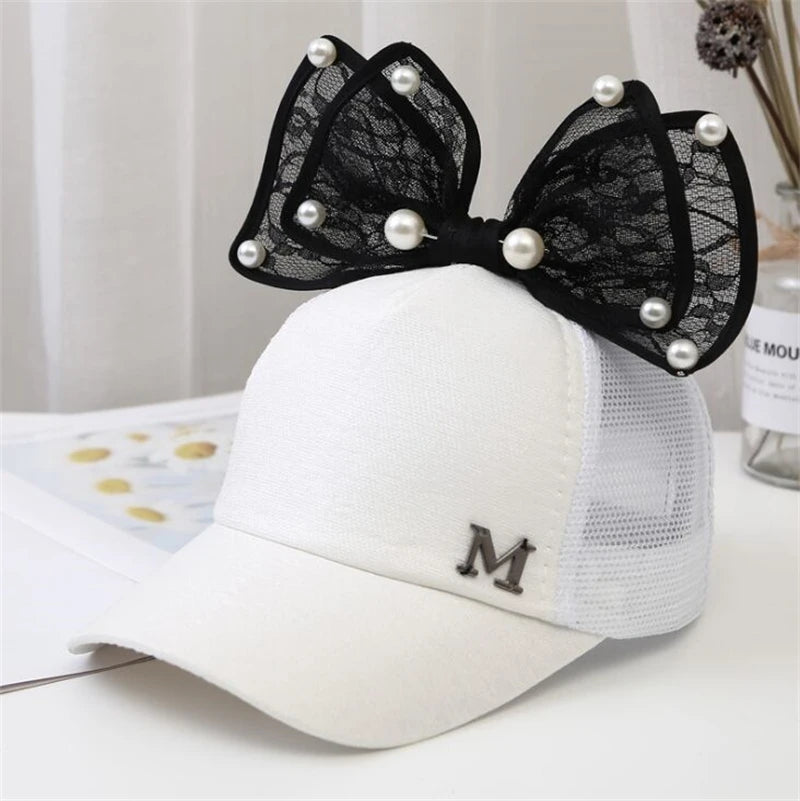 Sparkle Bunny Baseball Cap – Glamouröse Schleifenmütze für Mädchen