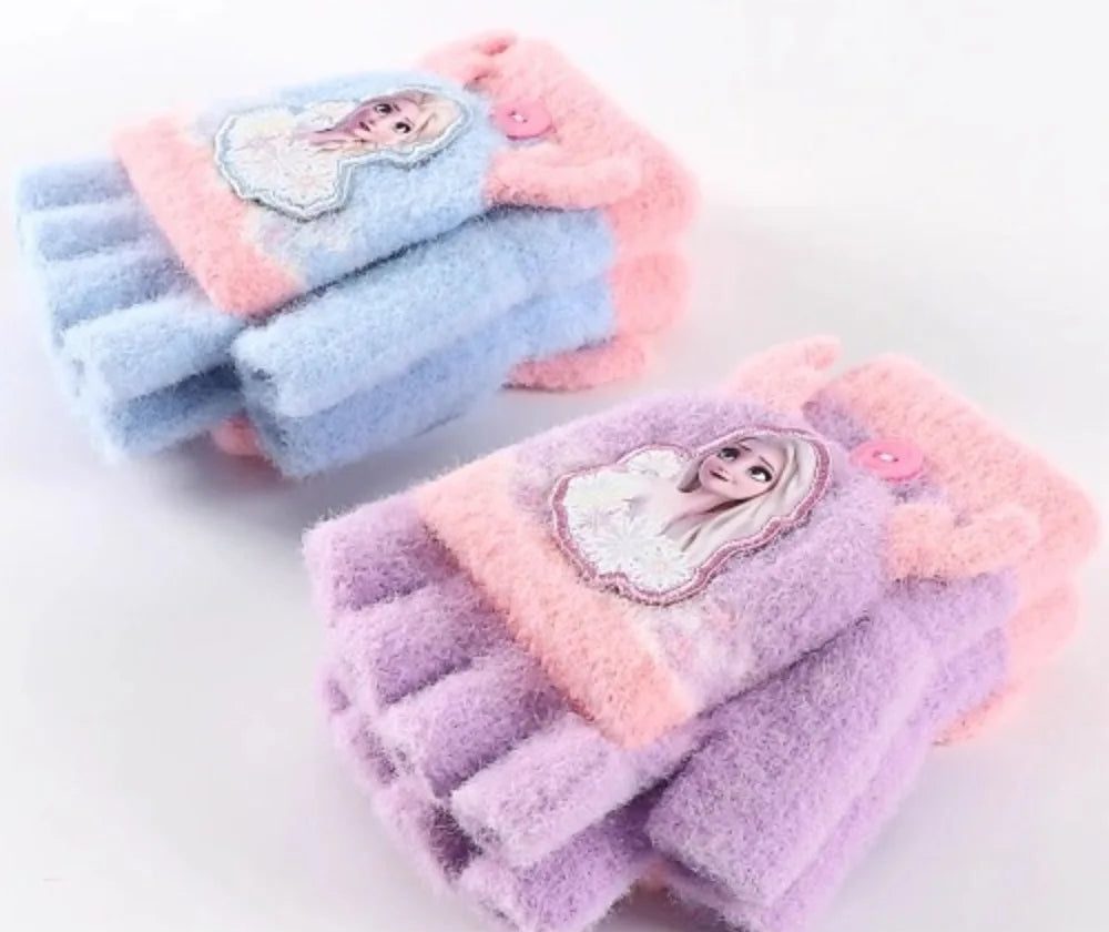 3-Piece Light Blue Winter Hat, Scarf & Gloves Set for Kids